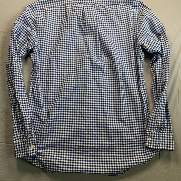 Polo Ralph Lauren Men Small Blue Gingham Checkered Button Down Long Sleeve Shirt - Picture 9 of 9